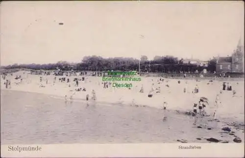 152476 AK Stolpmünde Strandleben 1906