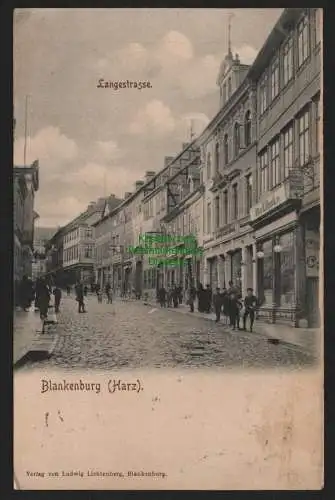 148972 Ansichtskarte Blankenburg (Harz) um 1905 Langestrasse