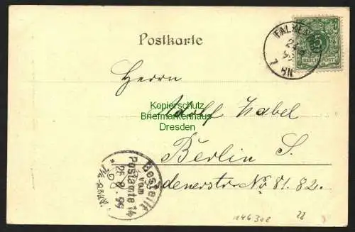 146318 Ansichtskarte Falkenthal Löwenberger Land 1899 Gasthof Kirche Amtshaus Liebenberg