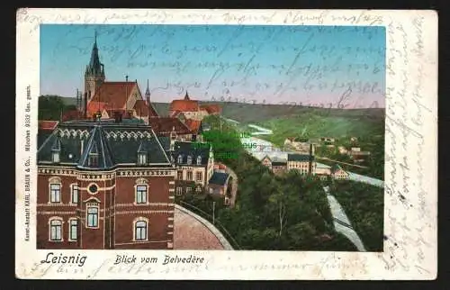 144008 Ansichtskarte Leisnig 1906 Blick vom Belverdere