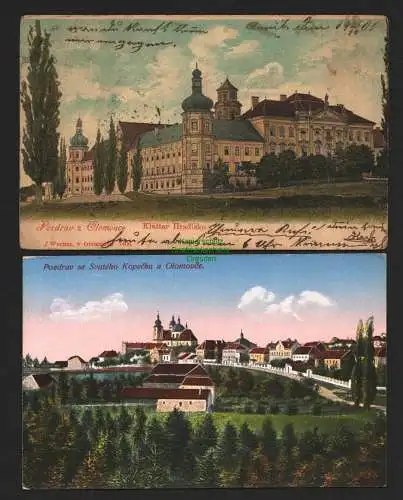 144162 2 Ansichtskarte Olmütz Olomouc 1901 Klaster Hradisko Panorama