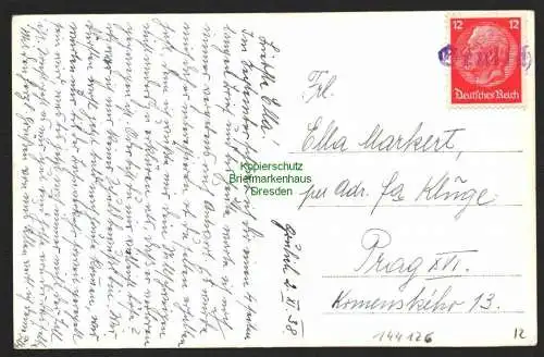 144126 AK Grulich Kraliky Panorama 1938 Notstempel nach Prag