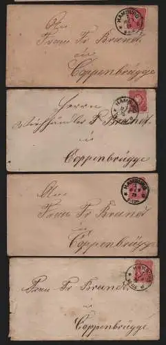 B12397 Deutsches Reich DR 33 4x Brief Hamburg 1875 1876 1879 nach Coppenbrügge