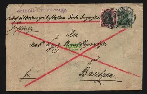 B12049 Brief DR Germania Eilboten Dresden nach Bautzen 1907 Staatsanwalt an Amts