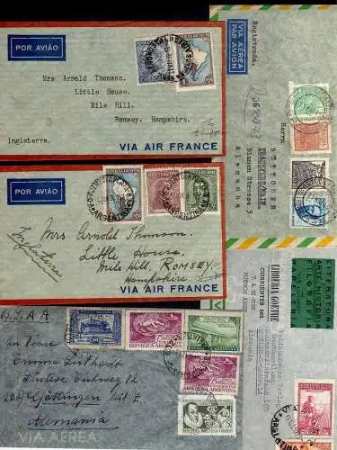 B1204 16x Brief Argentinien Luftpost 1923 - 1950 schöner Vordruck Uhren Wecker