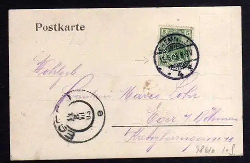 98610 AK Chemnitz Das neue Rathaus 1905 Marke Perfin A.A.G.D.  = Automat Aktien