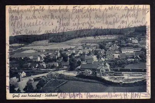 99113 Ansichtskarte Friesdorf Mansfeld Südharz mit Bahnhof 1944 Wippra