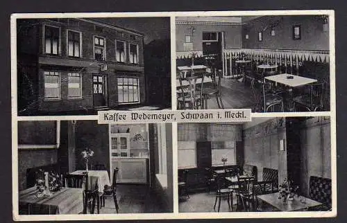 86543 AK Schwaan i. M. Kaffee Wedemeyer 1938 4 Ansichten