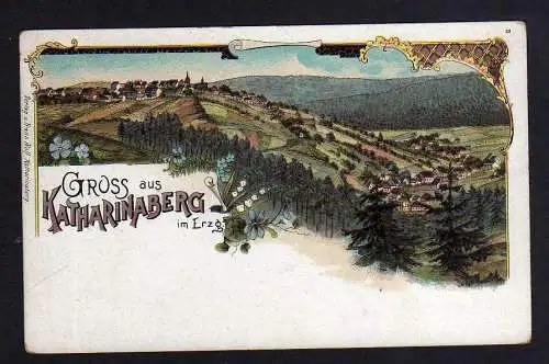 86150 AK Litho Katharinaberg im Erzgebirge bei Deutschkatharinenberg um 1900