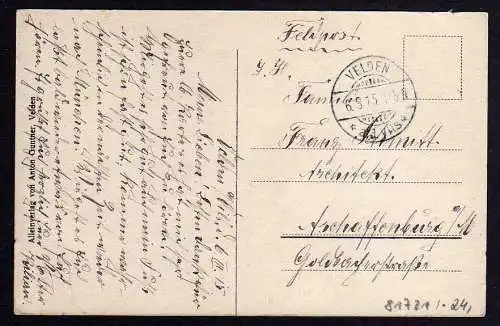 81721 AK Velden Vils Villa Hübl Frühmann 1915 Feldpost