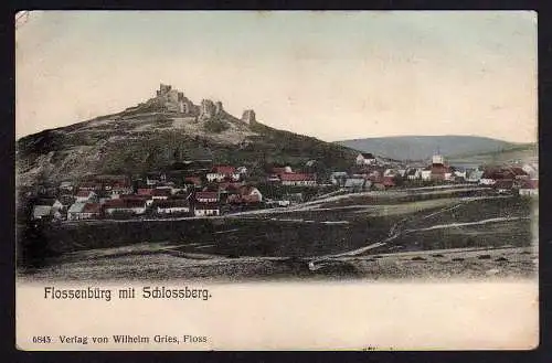 72700 Ansichtskarte Flossenbürg mit Schlossberg