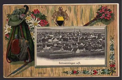 73036 Ansichtskarte Schwenningen am Neckar 1911 Passepartout Präge Karte