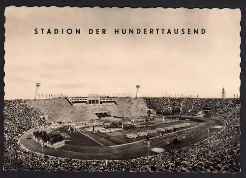 71854 Ansichtskarte Messestadt Leipzig Stadion der 100000 Fest Feier