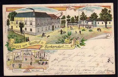 73067 Ansichtskarte Litho Gasthof Burkersdorf Post Reinsberg 1903