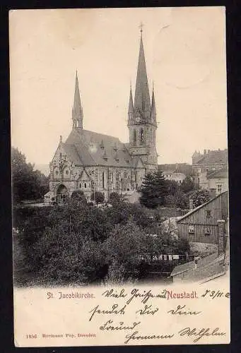 71476 Ansichtskarte Neustdt Sachsen St. Jacobikirche 1902