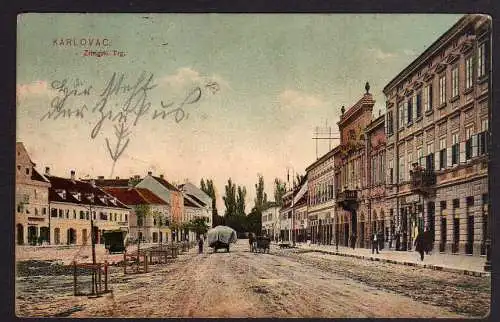 71145 Ansichtskarte Karlovac Zringski Trg 1909