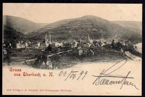 69659 Ansichtskarte Eberbach Neckar 1899