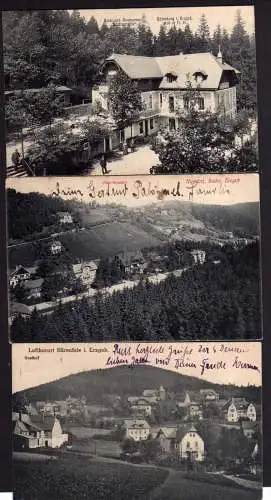 69731 3 Ansichtskarte Kipsdorf Bärenfels Bärenstein Hotel 1912