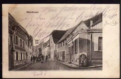 69913 Ansichtskarte Oberbronn Hotel zum Hirsch 1904