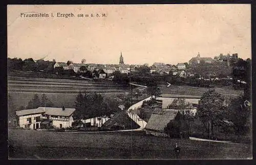 69411 Ansichtskarte Frauenstein Erzgebirge 1914