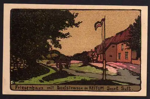 69499 Ansichtskarte Keitum Insel Sylt Friesenhaus mit Dorfstraße