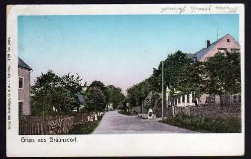 68952 AK Bräunsdorg b Freiberg Dorfstraße 1908