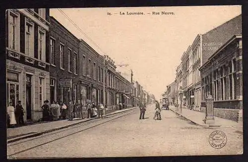 68072 Ansichtskarte La Louviere Rue Neuve Casino Grand Salon 1915