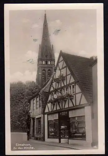 68583 Ansichtskarte Elmshorn An der Kirche Uhrmacher