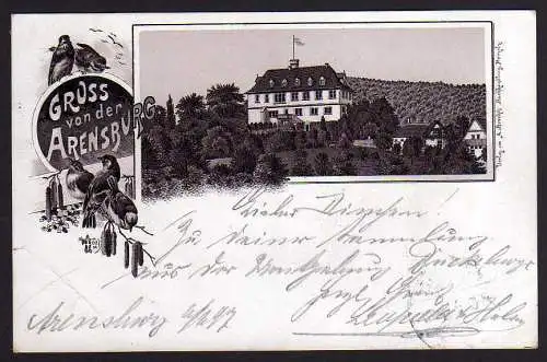 64970 Ansichtskarte Ahrensburg 1897 Villa Schloss Bückeburg Rintel