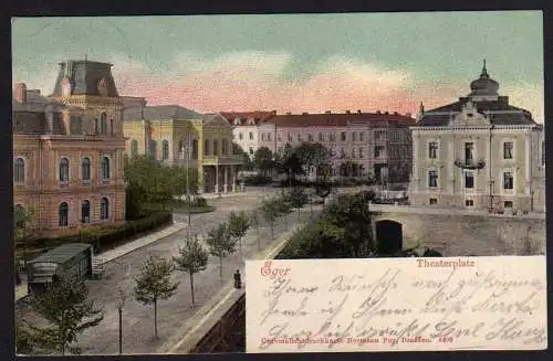 64729 AK Eger Theaterplatz 1906