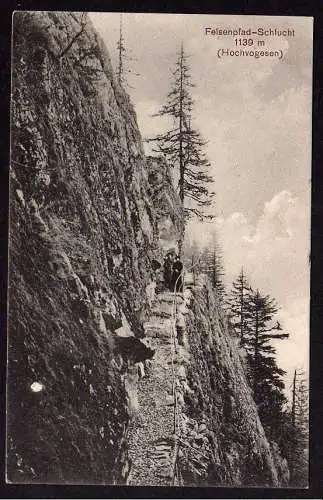 64874 AK Felsenpfad Schlucht Hochvogesen 1915