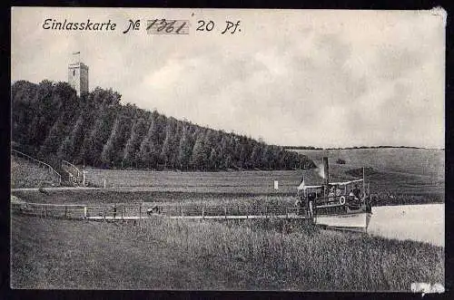 64526 Ansichtskarte Kellersee Malente Turm Einlasskarte 1905 Holsteinischen Schweiz