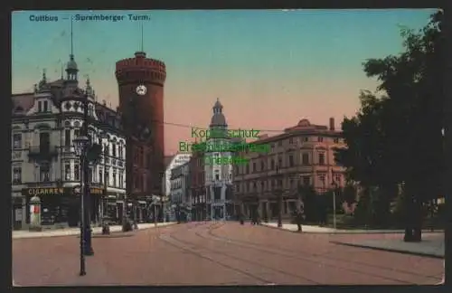 140670 Ansichtskarte Cottbus Spremberger Turm um 1920