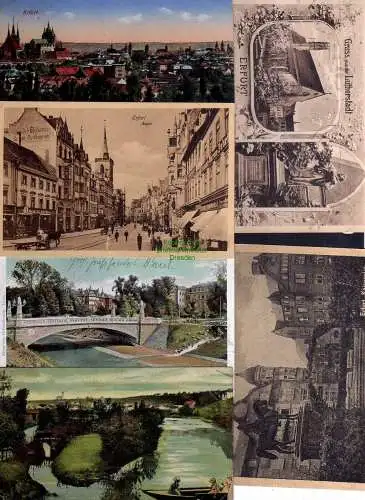 131516 6 Ansichtskarte Erfurt Anger 1915 Luisenpark Pförtchenbrücke Luther Gedächtnisfeier