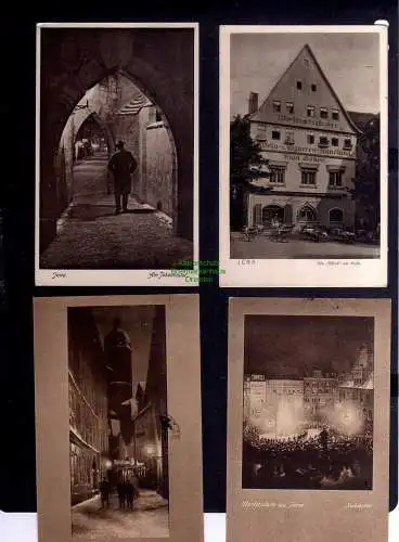 130760 6 Ansichtskarte Jena Fuchsturm 1933 Jenzig  Marktplatz Sylvester Göhre