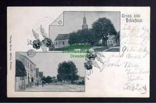 126726 AK Vehlefanz 1904 Gasthaus Schulze Kirche