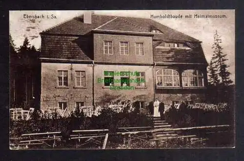 124061 Ansichtskarte Ebersbach Sachen Humboldtbaude 1919 Schlechteberg Wirtshaus Museum