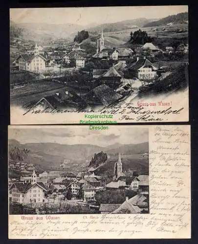 124125 2 Ansichtskarte Wasen Kanton Bern Panorama Kirche 1902 1901