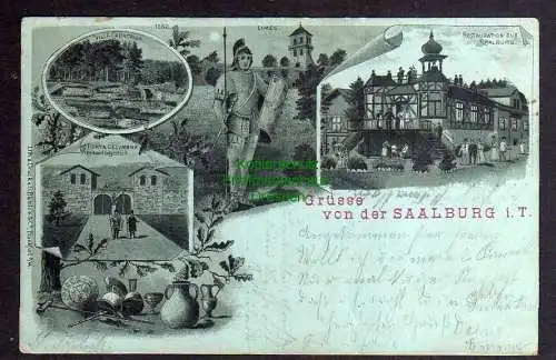 124366 Ansichtskarte Kastell Saalburg 1898 Gasthaus Restauration Villa Caracalla