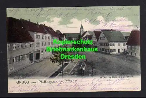 114423 Ansichtskarte Pfullingen Lindenplatz 1904