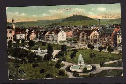 114029 Ansichtskarte Tuttlingen 1907 großer Platz Park Springbrunnen