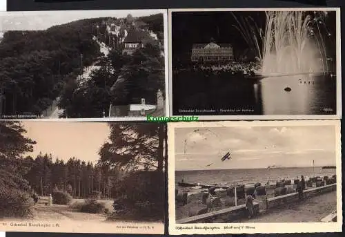 114058 4 Ansichtskarte Brunshaupten 1932 Strandfest Kurhaus Feuerwerk Straßenkarte Fotokart