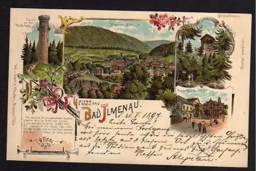 81630 AK Bad Ilmenau 1897 Litho Schwalbenstin Wasser Heilanstalt