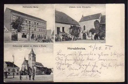 69004 AK Horažďovice Horaschdowitz Schule Schloß 1910