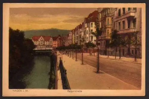 47685 Ansichtskarte Hagen i. W. Kaiserstraße 1925