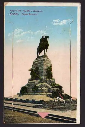 47718 Ansichtskarte Krakau 1915 Jagelo Denkmal Leporello