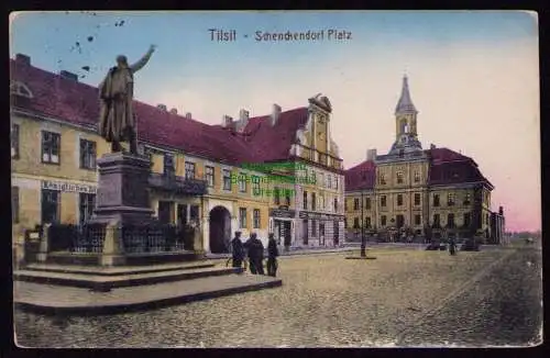 172486 AK  Tilsit um 1910 Schenckendorf Platz mit Denkmal