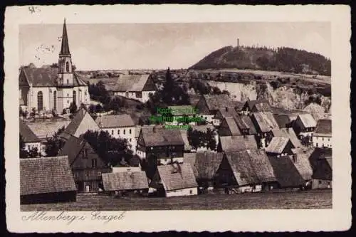 172553 Ansichtskarte  Altenberg Erzgeb. 1938 Panorama mit Kirche