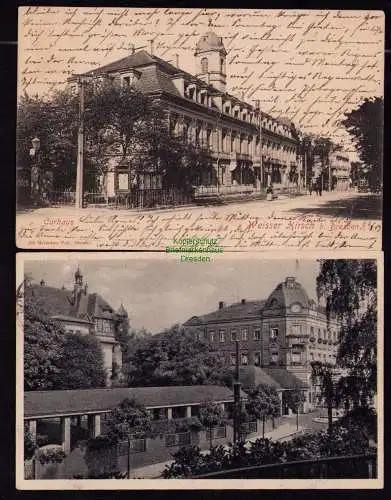 172463 2 Ansichtskarte Dresden Bad Weisser Hirsch 1903 Kurhaus Dr. Kahmanns Sanatorium 1950