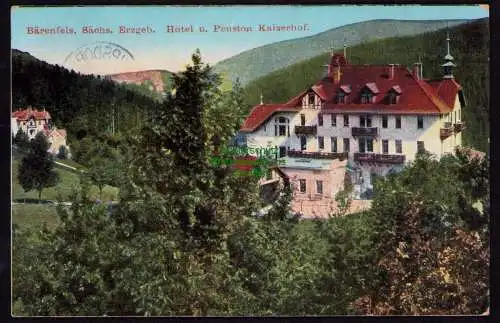 172448 Ansichtskarte  Bärenfels Sächs. Erzgebirge 1912 Hotel Pension Kaiserhof